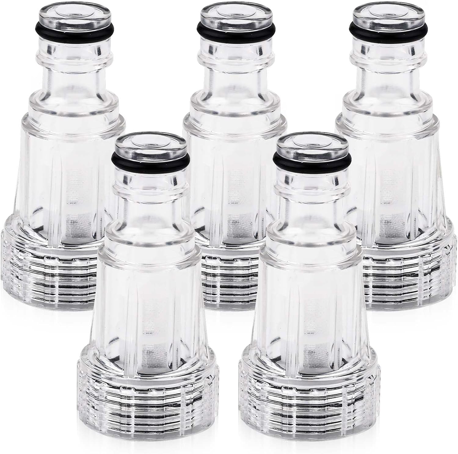 5Pcs Pressure Washer Garden Hose Adapter, Pressure Washer Water Filter Pressure Washer Inlet Filter Replacement Accessories and Parts Quick Connect Garden Hose to Power Pressure Washer Adapter