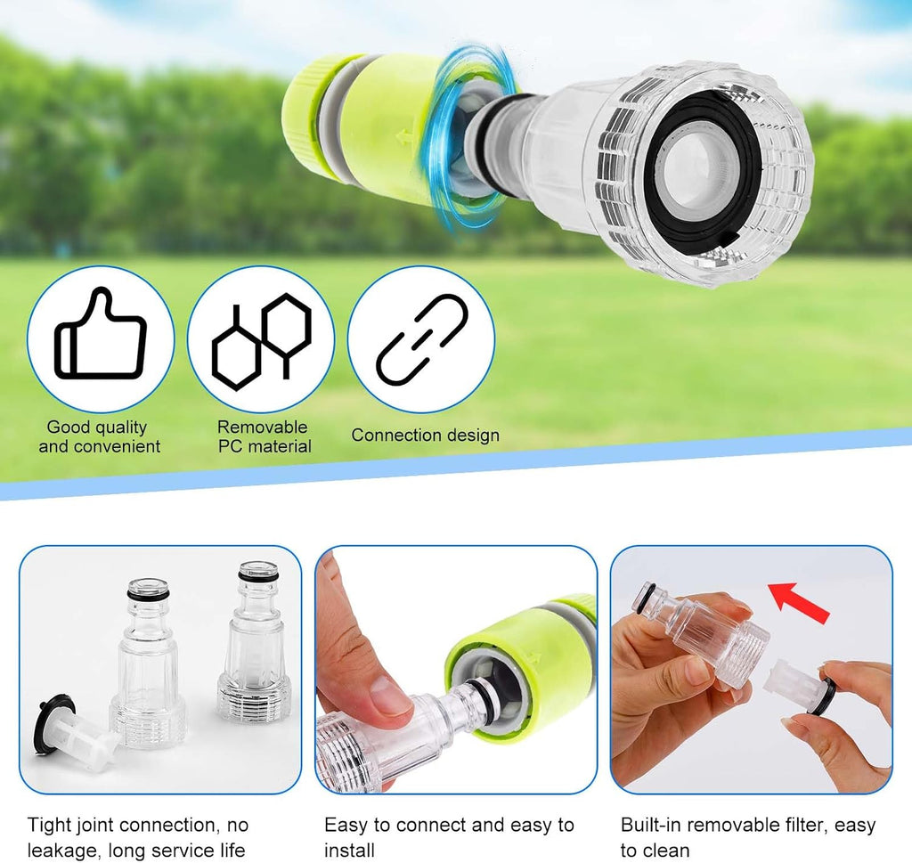 5Pcs Pressure Washer Garden Hose Adapter, Pressure Washer Water Filter Pressure Washer Inlet Filter Replacement Accessories and Parts Quick Connect Garden Hose to Power Pressure Washer Adapter