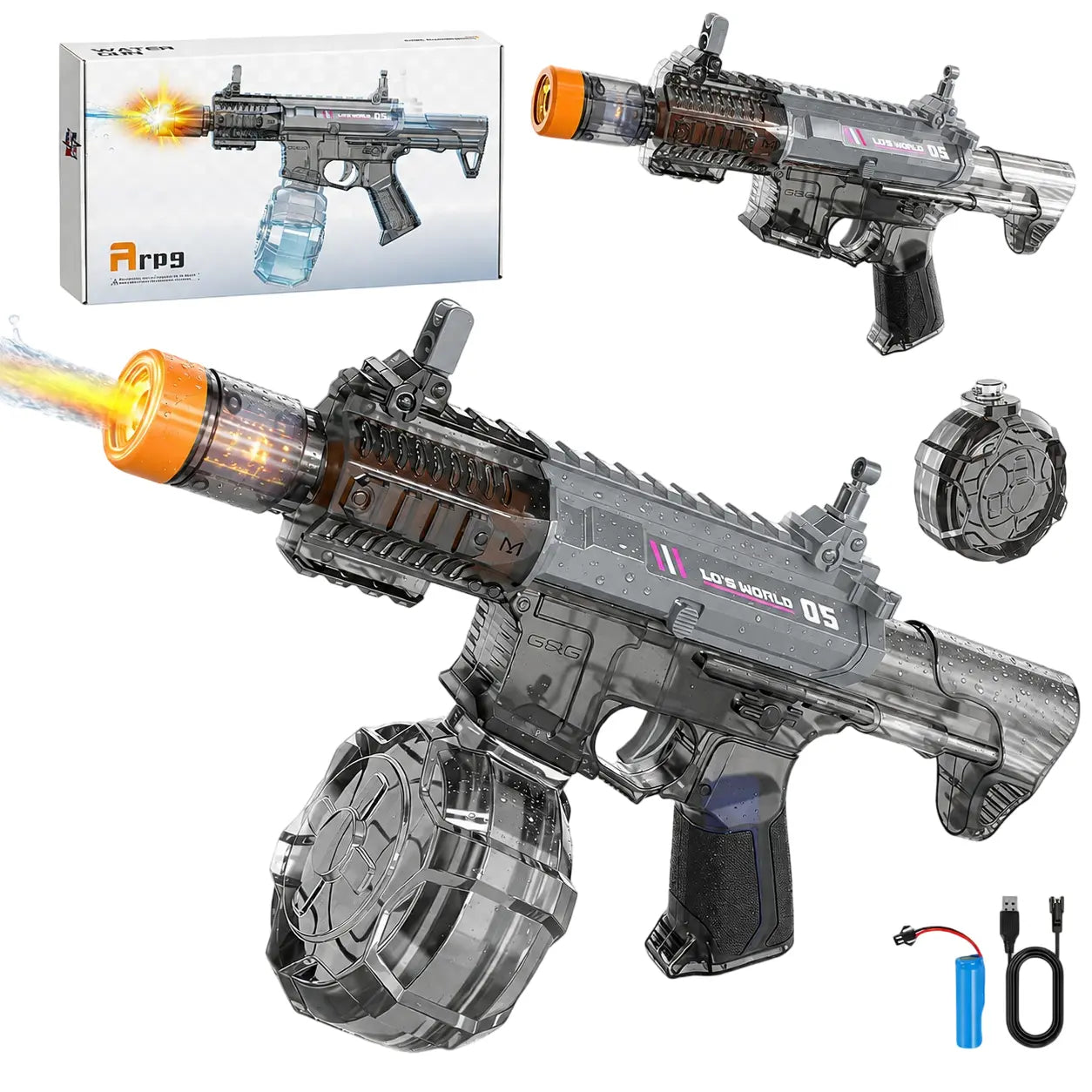 Battle Water Blaster Powerful Electric Water Gun, Automatic Squirt Blaster with Glowing Muzzle 300Cc High Capacity, up to 26 FT Range, Outdoor Summer Party Toy Outdoorfun for Adults &Kids Toys Summervibes Deal